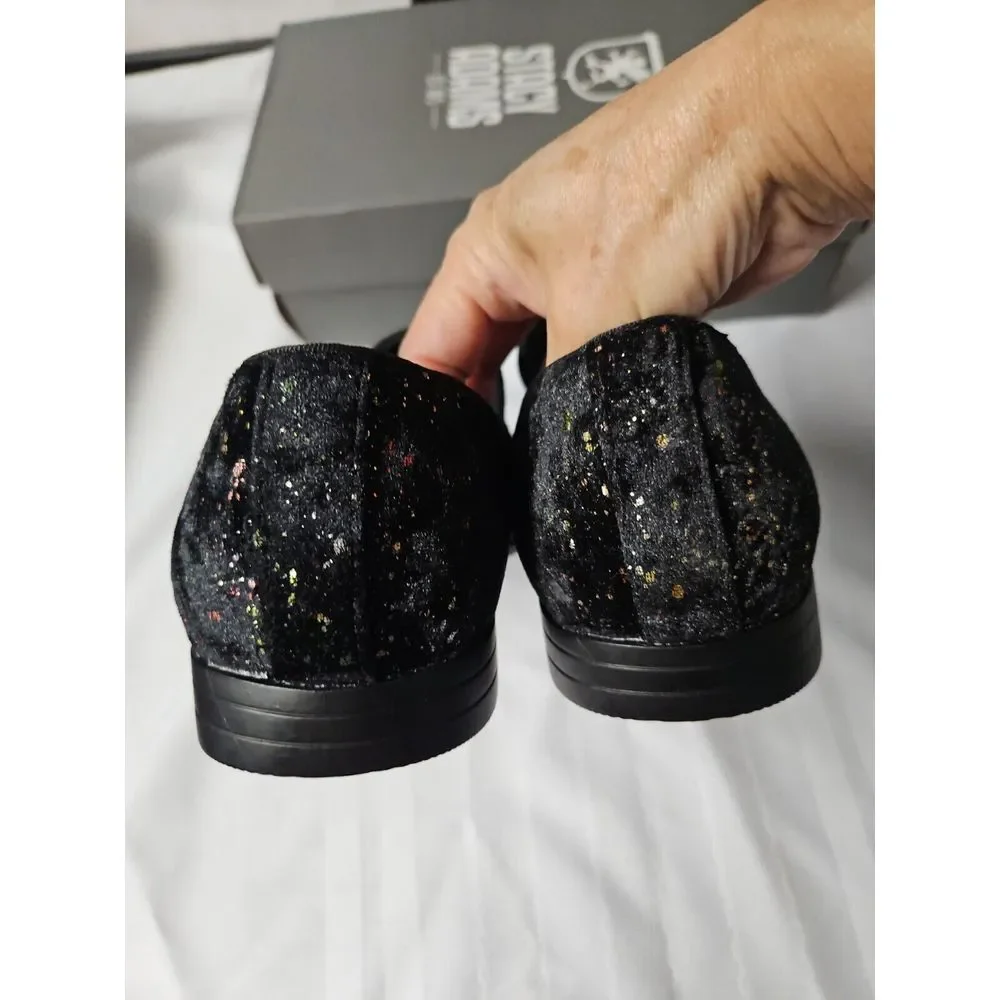 Stacy Adams Men's Stellar Glitter Slip On Loafer, Black, 7.5‎